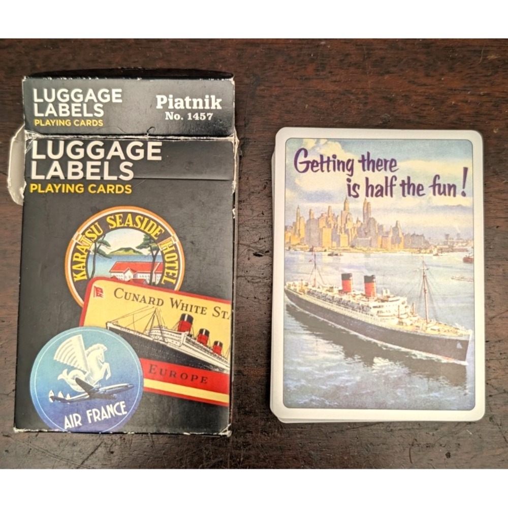 Piatnik Luggage Labels Playing Cards 2009 Vintage Travel Airline Hotel Complete
